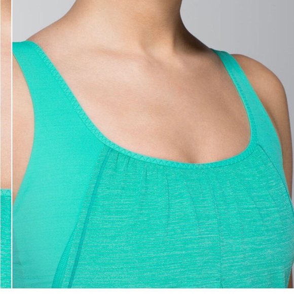 EUC Lululemon 2 in 1 Run Time Tank Top • Heathered Toothpaste Mint • US 4 - Picture 6 of 10